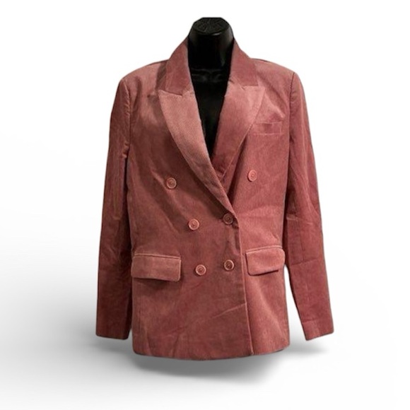 NWT Joie Markina Cordoroy Blush Valentines Barbiecore Double-Breasted Blazer 4 - Picture 3 of 4